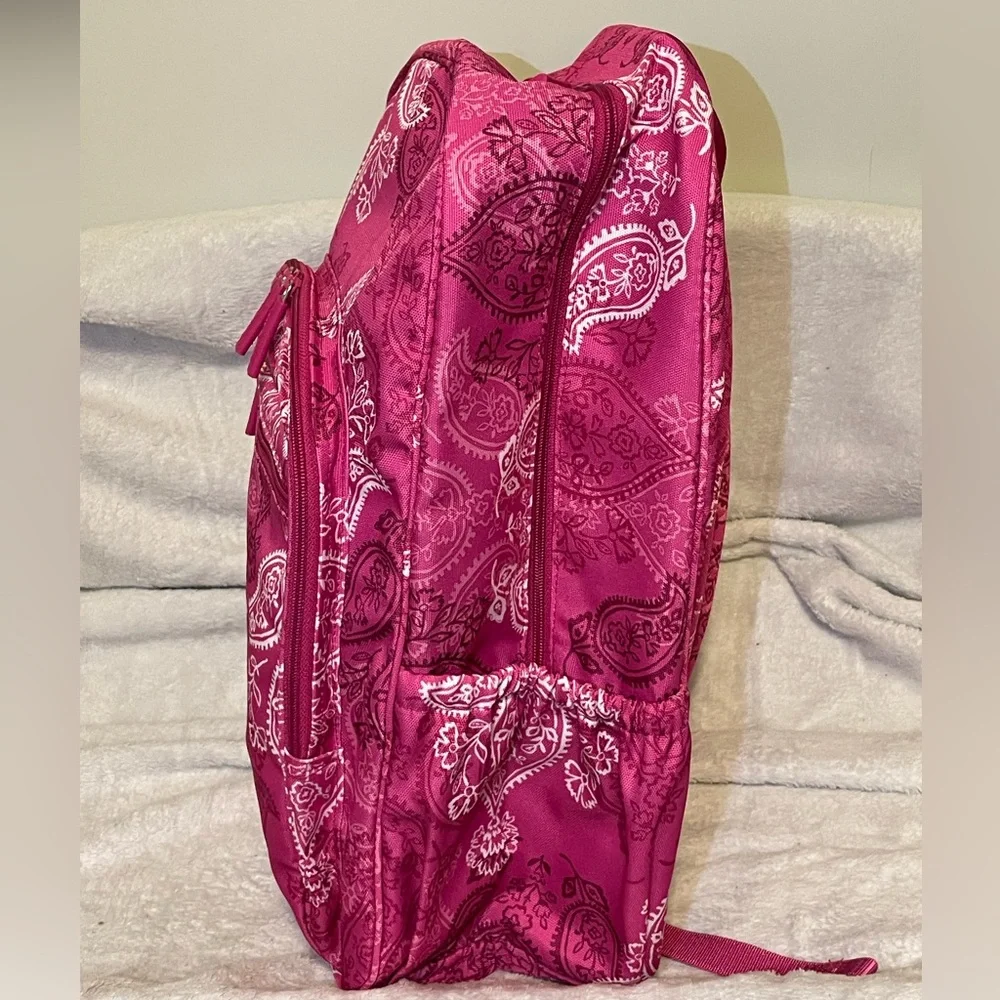 Vera Bradley Pink & White Paisley Print Backpack EUC - Picture 5 of 10